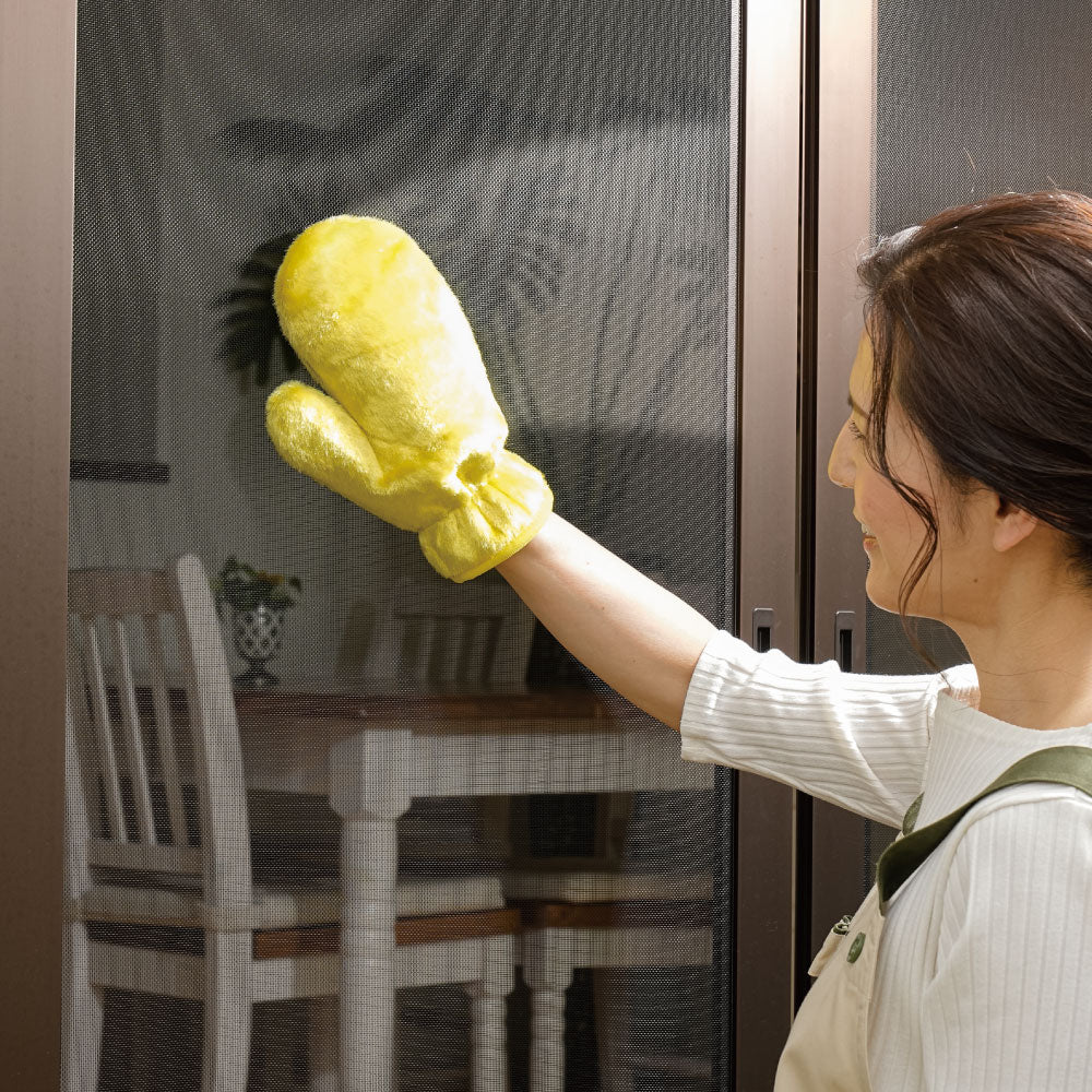 油汚れもピカピカ! 手が汚れないファイバーミトン2枚組
