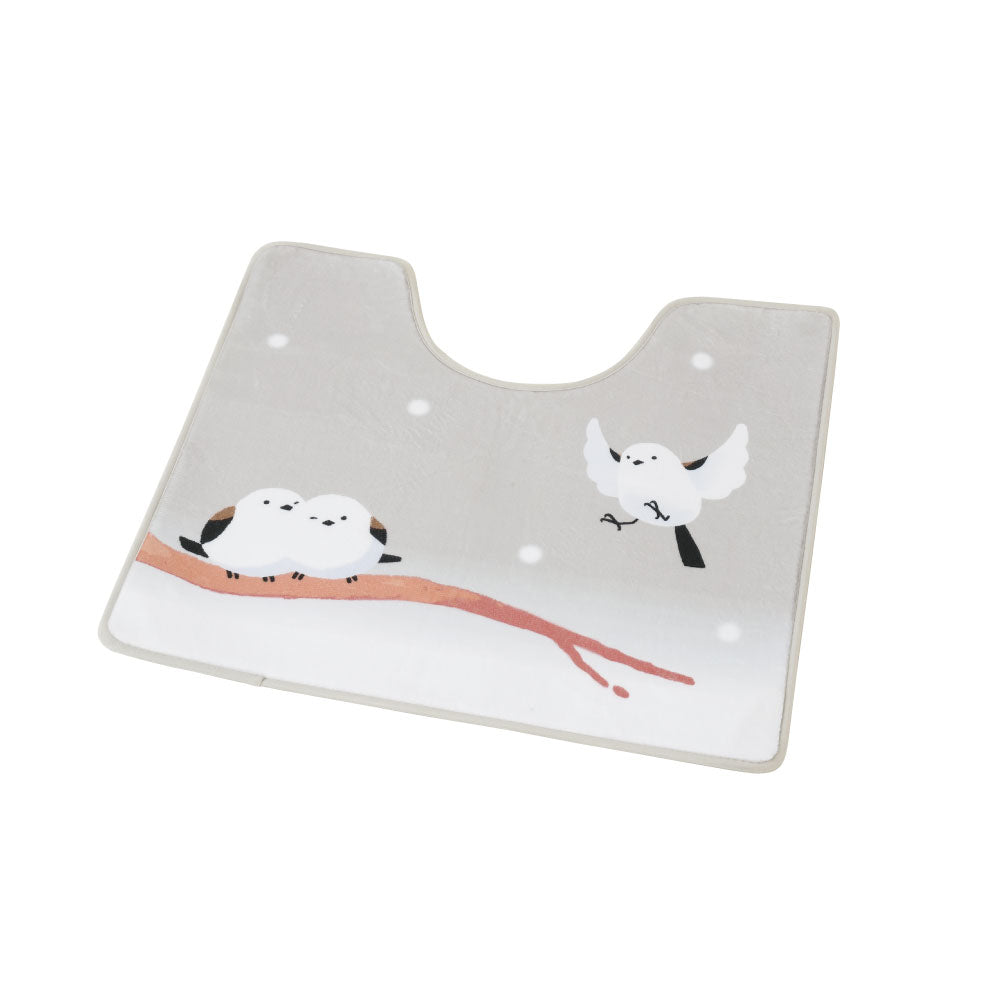 かわいいシマエナガの洗えるトイレマット65×60cm