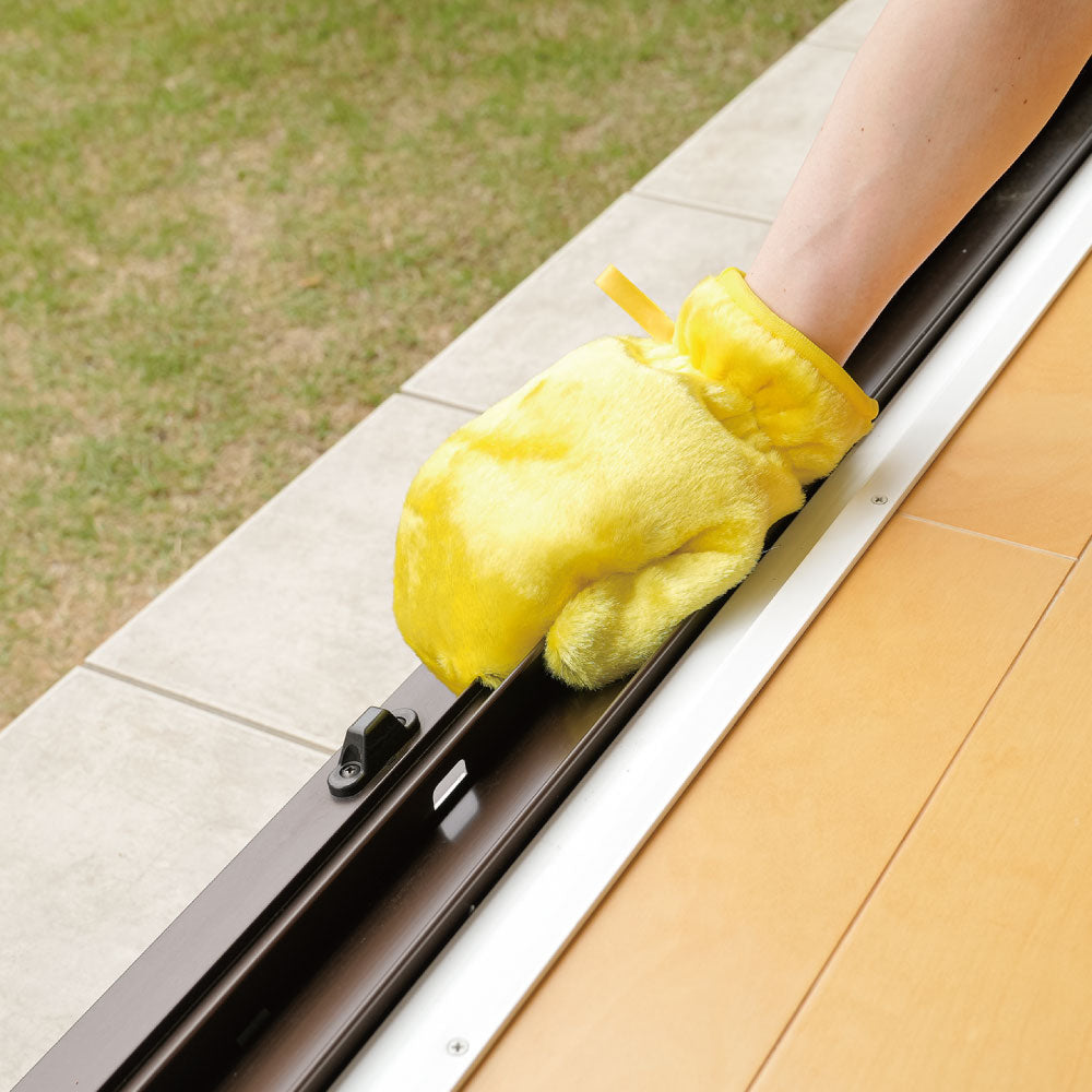 油汚れもピカピカ! 手が汚れないファイバーミトン2枚組