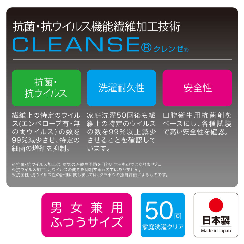 抗菌抗ウイルス加工マスク (同色2枚入り)