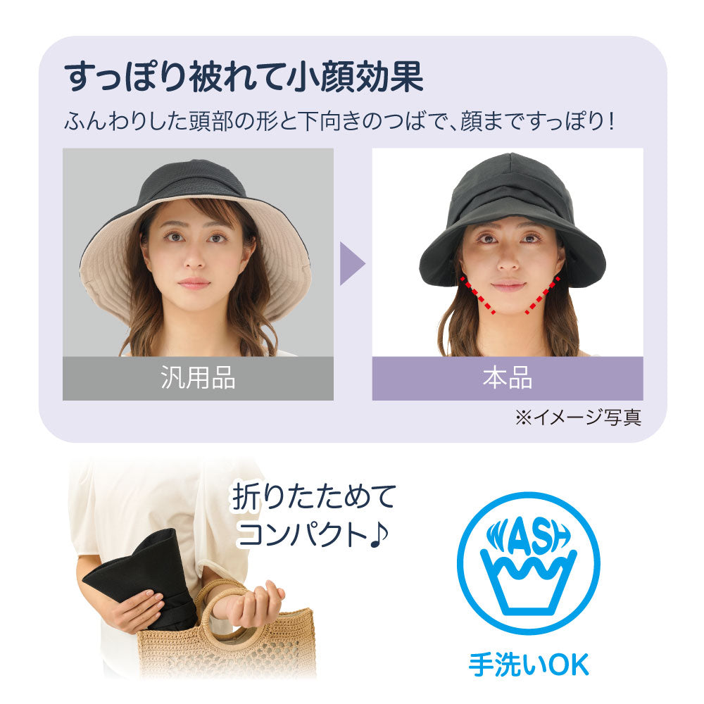 UV&クールつば広小顔キャスケット