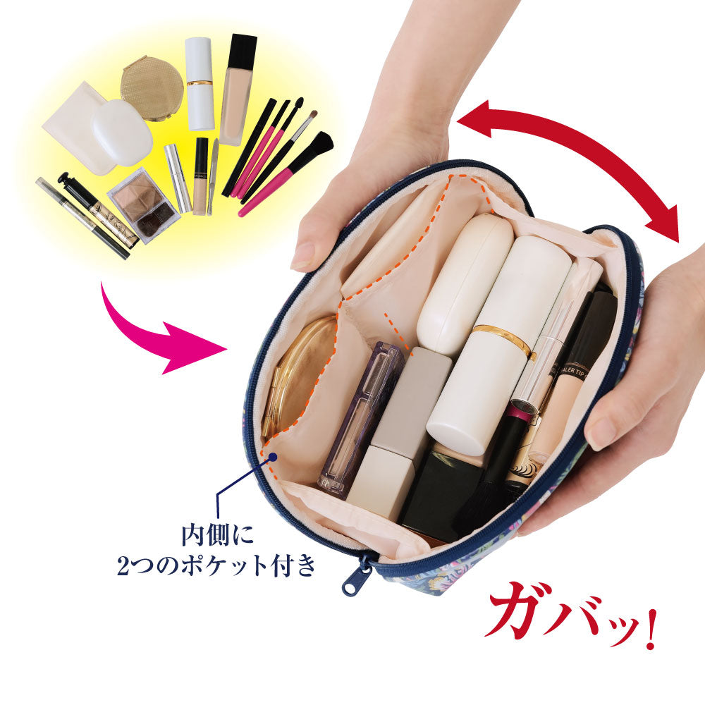 モリスワールドコレクションガバッと開く化粧ポーチ