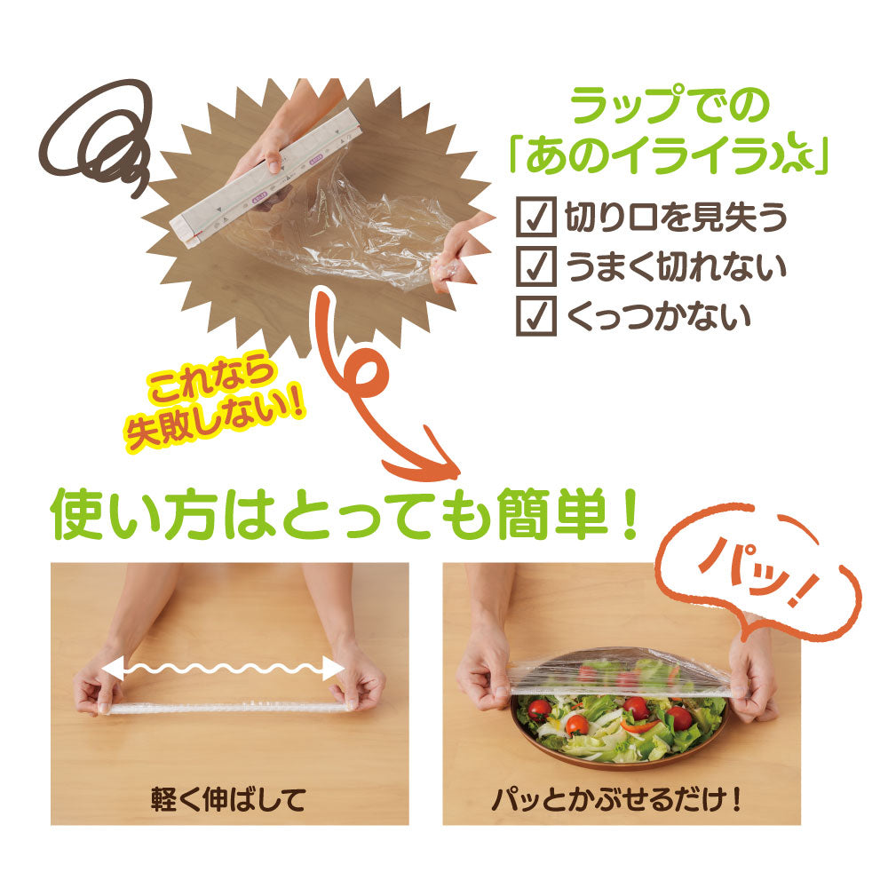 簡単かぶせるゴム付きラップ