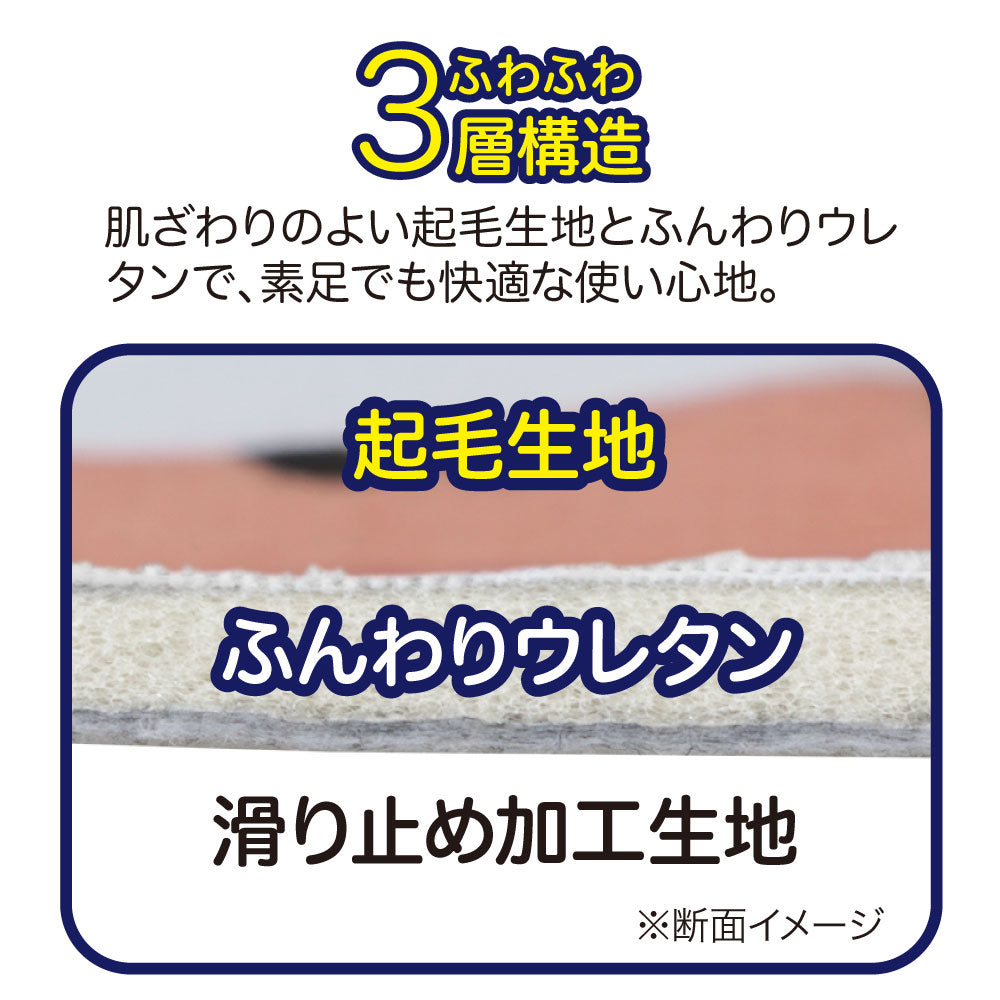 かわいいシマエナガの洗えるトイレマット65×60cm