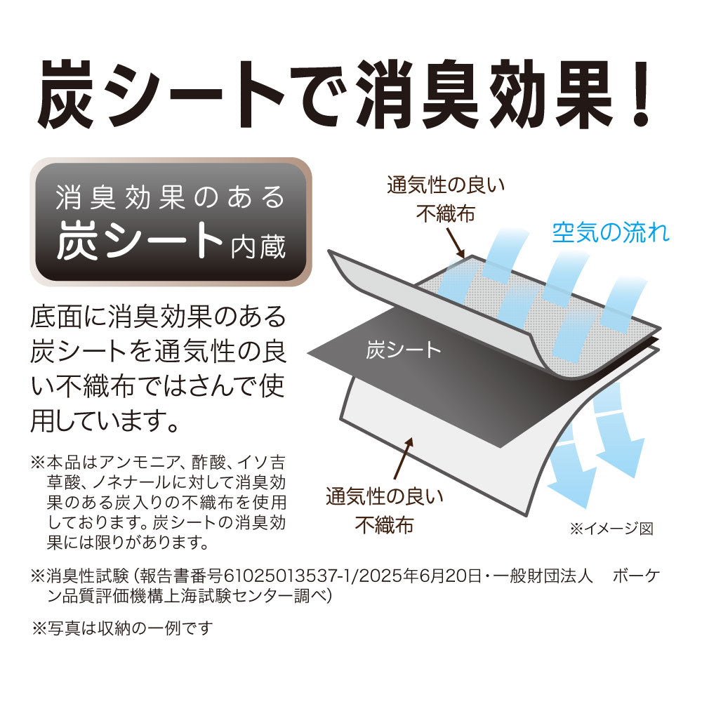 炭消臭 大収納衣装 グレー