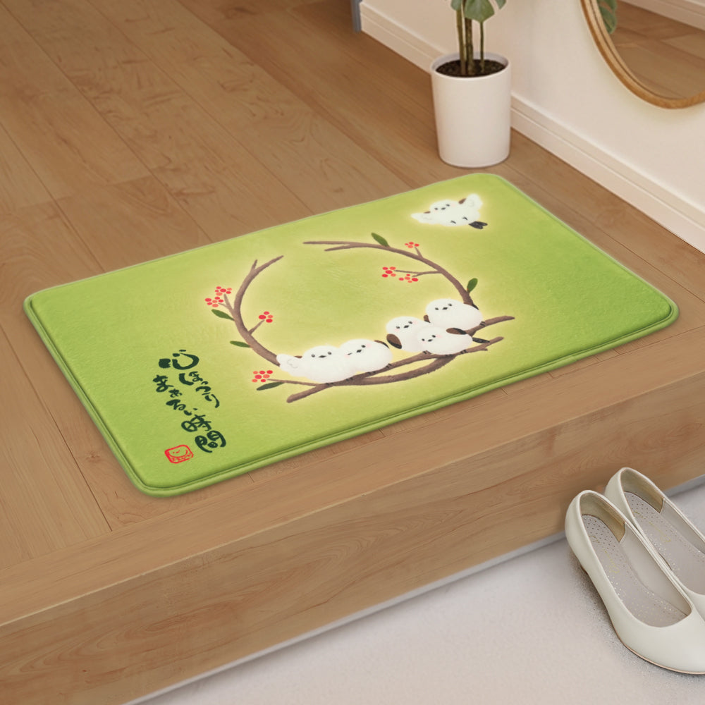 かわいいシマエナガの玄関マット