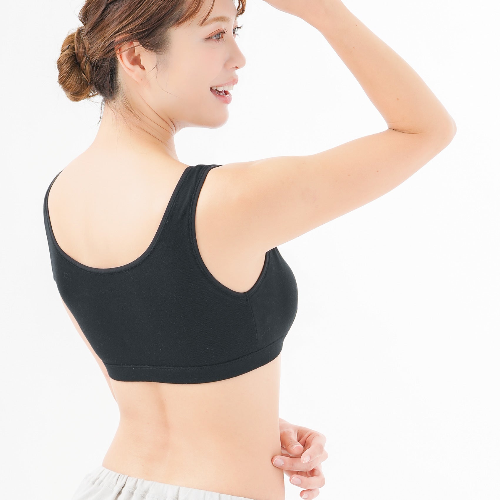 綿100％前開きらくらくブラ