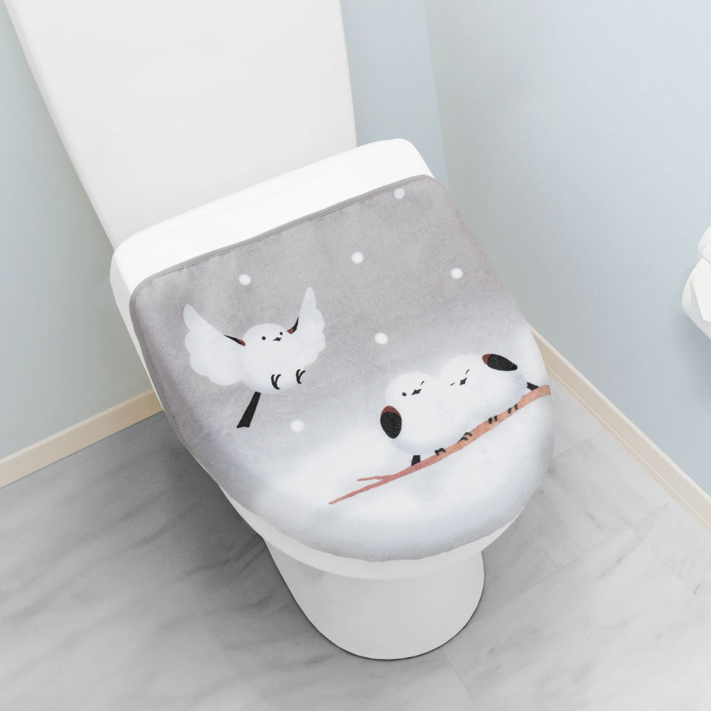 かわいいシマエナガのトイレふたカバー