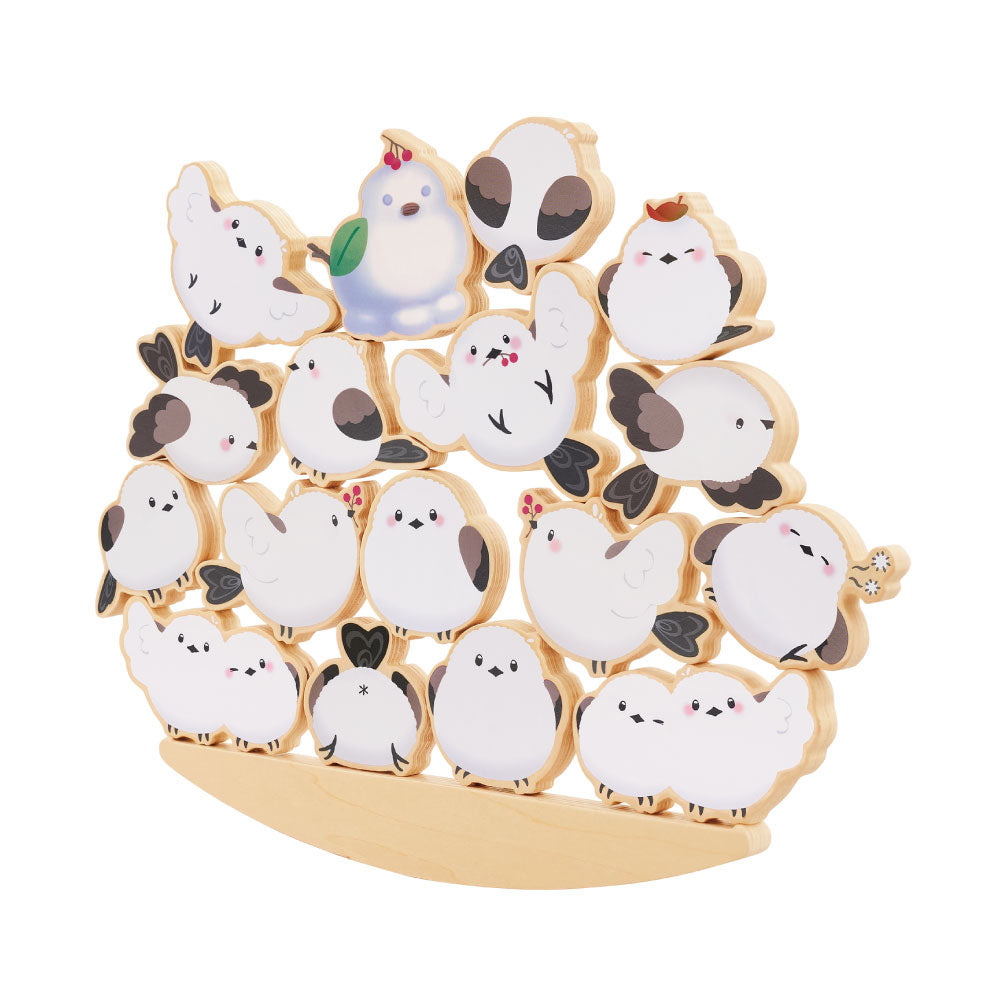 かわいいシマエナガのゆらゆら積み木